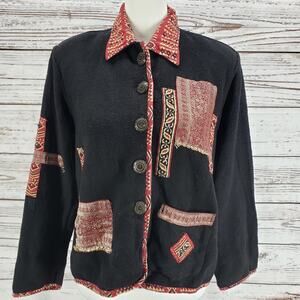 Flash Back Women's Cotton Patchwork Art to Wear Jacket Size Small